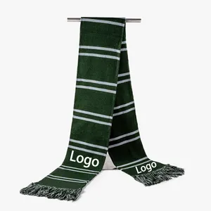 Lenço de tricotado com desenho personalizado para fãs esportivos com estrias