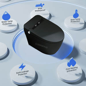 Meilleure vente WC électronique automatique Toilette intelligente autonettoyante Couleur noire Commode intelligente au sol <span class=keywords><strong>Chauffage</strong></span> à distance du siège - Product Image 6