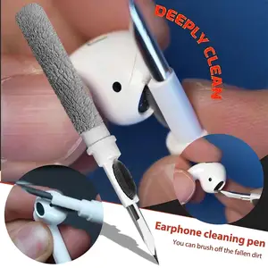 Newest portable headset earphones box brush cleaning tool for air pod ear bud cleaning kit cleaner