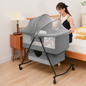 Hoogwaardige wieg voor pasgeborenen, wieg met wiegfunctie, draagbaar, opvouwbaar, met afneembaar ontwerp, 0-3 jaar oud - Product Image 6