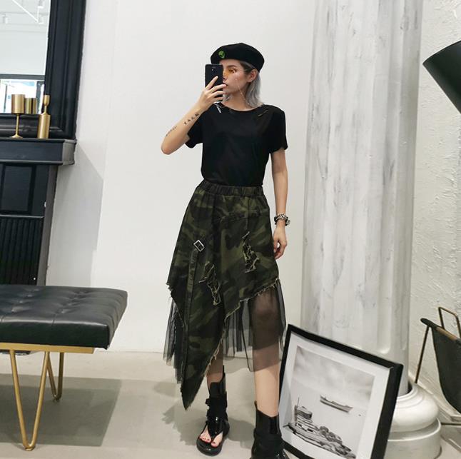 Japanese Style Camouflage Women's Skirts Summer Autumn New