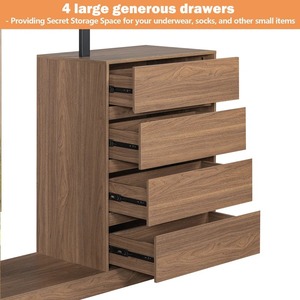 Armario de Dormitorio de Madera de Diseño Moderno y Simple, Armario de MDF Duradero para Muebles de Hogar, Armario Económico para Sala de Estar - Product Image 4