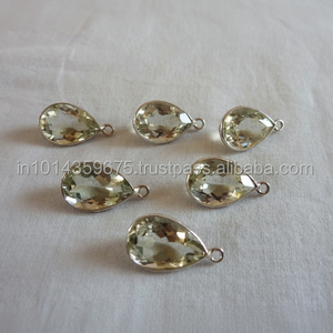 Vente en gros de connecteurs en forme de poire en améthyste verte pour pendentifs ou colliers à breloques de fête - Product Image 1