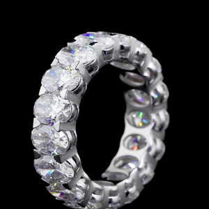 Oval Eternity Band-Oro blanco de 14K/18K, Diamante cultivado en laboratorio, Anillo, Modern Eternity, Unisex - Product Image 3