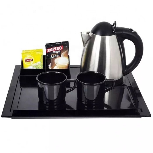 Sachikoo 0.8L Double Wall Stainless Steel 304 Electric Kettle Portable with Fast Tray and Automatic Shut-Off for Tea Home Use