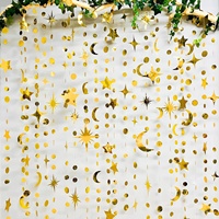 Guirlande étoile et lune à suspendre pour mur et plafond - Décorations pour la Saint-Valentin, anniversaire, Noël, Ramadan, Fournitures de fête EID Mubarak