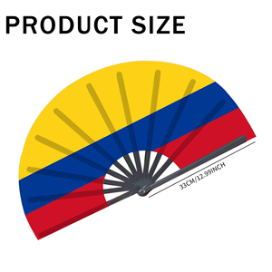 Abanicos Plegables de Bambú con la Bandera de Colombia al por Mayor, Abanico de Mano para Carnaval, Boda, Festival, Fiesta, Agencia de Viajes - Product Image 2