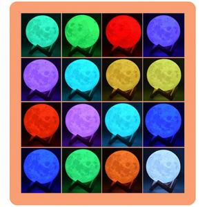 Lámpara de Noche con Diseño de Luna Impresa en 3D, 8 cm, para Niños, para la Mesa de la Habitación, Decoración del Hogar, Luces de Lujo - Product Image 5