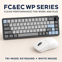 Clavier mécanique rétroéclairé RVB, souris sans fil 2,4 GHz, combo USB C, ensemble compact pour le travail et les jeux