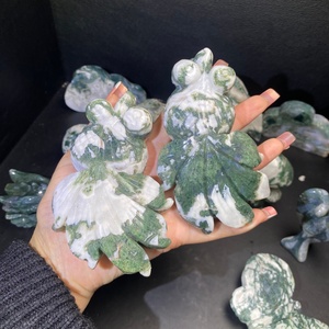 High Quality Natural Crystal Animal Figurine Mixed Crystal Craft Moss Agate Crystal <strong>Elephant</strong> for Home Decor - Product Image 3