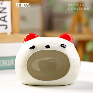 Nido de Cerámica para Hámster con Diseño de Cabeza de Perro, 14.8 cm de Ancho, Casa Refrescante para Mascotas, Forma Redonda, Uso en las Cuatro Estaciones - Product Image 2