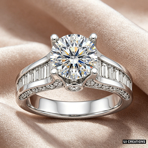 <b>Custom</b> Silver|10K|14K|18K Solid Gold 1.50 Carat Round Lab Grown Diamond Wedding <b>Ring</b> VVS-VS Quality Brilliant Cut <b>Ring</b> - Product Image 4