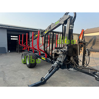 Remorque Forestière Tout-Terrain 10T avec Grues Hydrauliques Forestières Puissantes 6.5m 7.0m, Certifiée TUV CE Europe