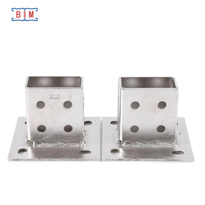 Çift Kanallı Çelik Profil için Ağır Hizmet Tipi SS304/SS316 Çelik Direk Taban Destek Braketi - Product Image 2