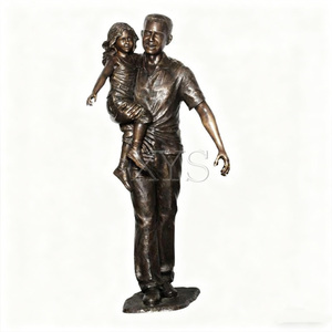 รูปปั้นทองสัมฤทธิ์ขนาดเท่าคนจริงของพ่อที่ถือลูกสาว พร้อมส่วนลดพิเศษ แนวเพลงและเทพนิยาย - Product Image 3