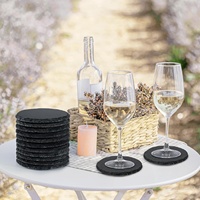 Sous-verres en ardoise de 4 pouces, sous-verres ronds, naturels, faits à la main, rustiques, en pierre, pour table basse, décoration intérieure, tasse, bar, cadeaux de pendaison de crémaillère