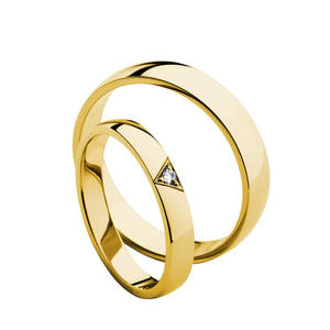 カップルのための最新の新しい幾何学的デザインステンレス鋼ゴールド結婚結婚指輪 - Product Image 1