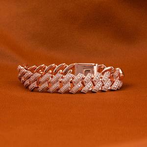 Modern 925 <b>Sterling</b> <b>Silver</b> <b>Bracelet</b> with Moissanite Round Brilliant Cut for Hip Hop Inspired Street Fashion Daily Wear - Product Image 2