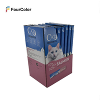 Boîte de présentation pour aliments pour animaux de compagnie, personnalisée, écologique, avec gaufrage, en carton ondulé recyclé, présentoir de comptoir pour en-cas