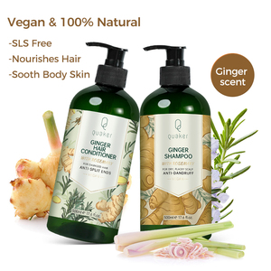 Set de Lujo Qquaker Herbal <span class=keywords><strong>para</strong></span> el Cuidado del Cabello Orgánico Sin Sulfatos con Aminoácidos y Queratina Champú Refrescante de Romero, Limón y Jengibre - Product Image 3