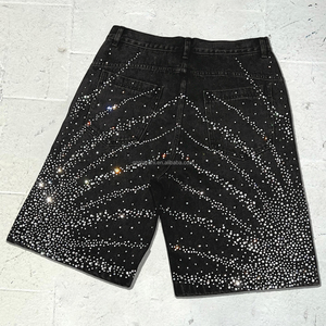 Pantalones Cortos de Mezclilla Qianshi Personalizados para Hombre, Pantalones Cortos de Verano, Estilo Urbano, con Pedrería, Bermudas de Mezclilla para Hombre - Product Image 5