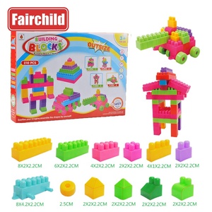 Tự Làm Nhựa Đầy Màu Sắc Giáo Dục 210Pcs Khối Đồ Chơi Mềm Máy Xây Dựng Trẻ Em Xây Dựng Khối Bộ - Product Image 2