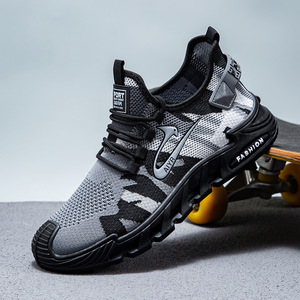 Anti-shatter Anti-penetration Steel Toe PU Walking Shoes Lightweight Midsole Cotton Lining for Cushion Fly-knit Anti-slip - Product Image 1