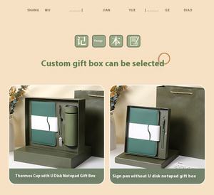 Commercio all'ingrosso di lusso personalizzabile A5 Set di Notebook con penna tazza termica USB <span class=keywords><strong>Promo</strong></span> personalizzabile in pelle PU Notebook Set - Product Image 3