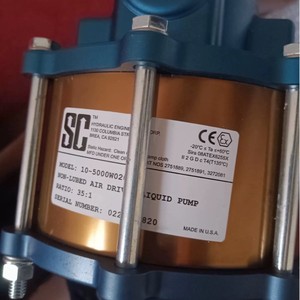 ปั๊มเพิ่มแรงดันลม Sc Pneumatic รุ่น 10-5000W020L แบบไม่ใช้น้ำมันหล่อลื่น ขับเคลื่อนด้วยลม อัตราทด 35:1 ผลิตในสหรัฐอเมริกา - Product Image 1