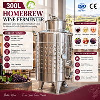 Fermenteur à vin en acier inoxydable de 300 L, réservoir de fermentation de vin de qualité alimentaire pour la fabrication de vin maison et à petite échelle