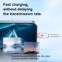 Cable USB-C Trenzado de 60W PD con Carga Rápida, Cable de Transferencia de Datos de Doble Propósito con Carga Rápida de 3A, Conductor de Cobre Puro, 1m de Longitud
