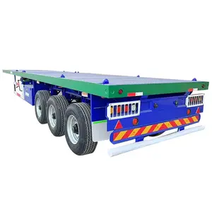 2 trục đất giao thông vận tải Trailer mạ kẽm TANDEM trục hộp Trailer phẳng Trailer