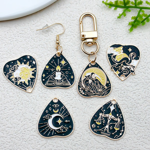 Pendentif Cœur Multicolore en Alliage de Zinc, Breloque Carte de <span class=keywords><strong>Tarot</strong></span> Soleil pour Fabrication de Bijoux DIY (Colliers, Bracelets, Boucles d'Oreilles, Porte-clés) - Product Image 4