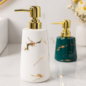 Luxury Simple Press Bottle Bathroom Toilet Shampoo Shower <strong>Gel</strong> Ceramic Empty Sub-Bottle - Product Image 4