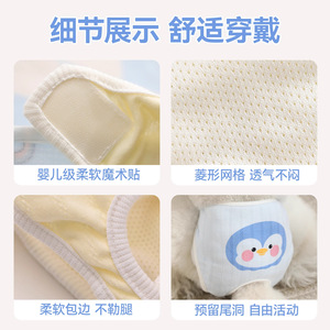 Pantalons menstruels pour chien en coton imprimé, couches pour animaux de compagnie, pantalons de protection contre la chaleur pour chien femelle - Product Image 5