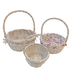 Cesta de Regalo de Mimbre al por Mayor con Asa, Cesta de Almacenamiento de Mimbre Tejida a Mano con Tela - Product Image 2