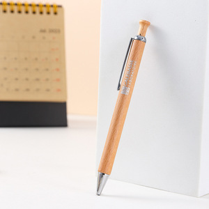 Un stylo à bille en bambou écologique Offre Spéciale avec logo personnalisé avec toucher en caoutchouc souple - Product Image 2