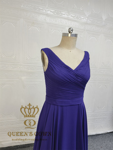 <span class=keywords><strong>Abito</strong></span> da donna elegante <span class=keywords><strong>abito</strong></span> da sera in Chiffon blu senza maniche con scollo a v <span class=keywords><strong>sposa</strong></span> abiti da sera <span class=keywords><strong>madre</strong></span> - Product Image 4