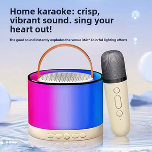 Altoparlante K52 per <span class=keywords><strong>Home</strong></span> Theatre e K-Song, Wireless BT 5.0, LED RGB, 5W, Batteria 500-1000mAh, Microfono <span class=keywords><strong>Karaoke</strong></span> Mini per Bambini - Product Image 3