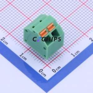 KF250NH-3.81-2P Spring Terminal Block Through hole Component (THT),P=3.81mm Connector 1x2P 3.81mm Green 2P - Product Image 1