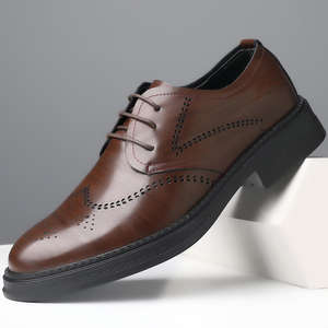 Chaussures habillées décontractées pour hommes, élégantes, gravées, formelles, décontractées, à lacets, à bout pointu, chaussures pour hommes - Product Image 4