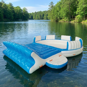 Île flottante gonflable de l'eau avec l'auvent pour la relaxation adulte sur la mer par des vacances - Product Image 1