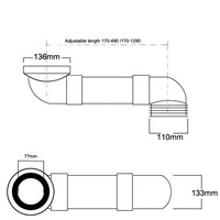 Adaptateur de connexion de toilette WC moderne longue distance de 4 pouces Longueur de bricolage pour salle de bain et sol
