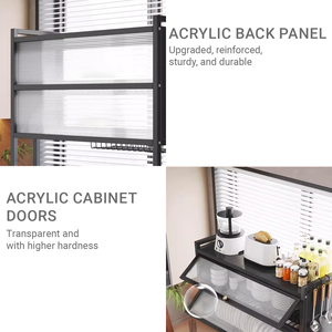 2-Tiers Organizer Multifunctional Countertop Metal Over the Sink <b>Dish</b> and Bowl Drying Draining Rack Storage Holder With Doors - Product Image 3