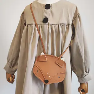 Tas Selempang Anak TK Bahan Kulit PU Kanvas Motif Rubah 5 Pcs Harga Murah - Product Image 1