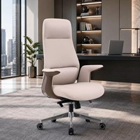 Chaise de bureau exécutive moderne et contemporaine en cuir PU, réglable en hauteur, pivotante, avec appui-tête réglable, pour bureau à domicile et atelier