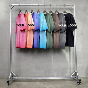 T-Shirt da Uomo in Cotone Pesante Lavato 230GSM, Tinta Unita, Oversize, Casual, Unisex, Personalizzabile, Produzione all'Ingrosso OEM - Product Image 1