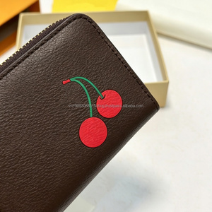 Luxury Manufacturers Designer Womens Top Grain Leather Cute Cherry Wallet Mini <b>Coin</b> <b>Purse</b> for Ladies Lvs Low Price - Product Image 2