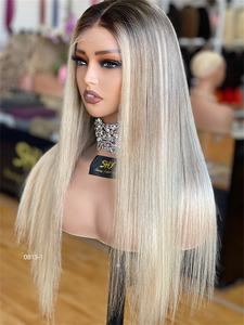 Vente chaude 2024 nouveau Design HD13 * 5 perruque avant en dentelle noeud unique pré-pincé délié partie centrale haute densité - Product Image 3