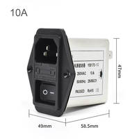 Module de suppression du bruit avec filtre EMI RFI IEC Power Entry 250VAC 1A-10A avec interrupteur et fusible